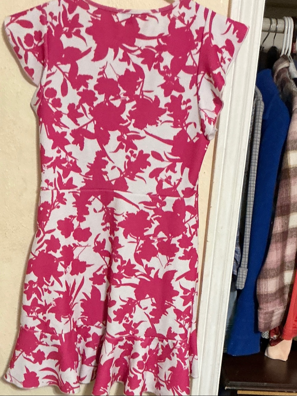 Pink Floral Fit-and-Flare Women’s Dress size.medium